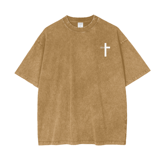 Cross : Acid Wash Oversize T-Shirt - 250 GSM
